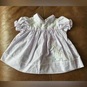 Vintage baby Adorable Lavender Baby Dress with Embroidery